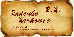 Radenko Marković vizit kartica
